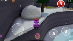 прохожу миссию охота за пасхальными яйцами в  снежной долине!super bear adventure!