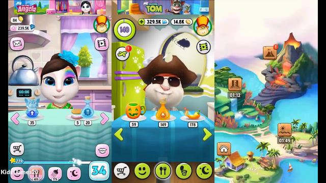 My Talking Angela Gameplay - My Talking Hank vs My Talking Tom Halloween 2017 смотреть онлайн