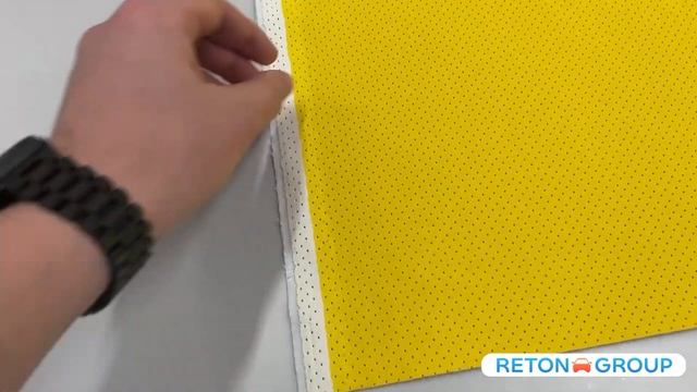 Перфорированная экокожа: желтая Reton Group / искусственная кожа / для мебели / для авто смотреть онлайн