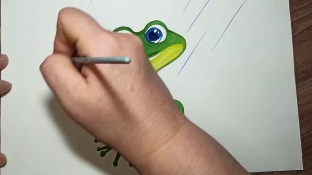 Как нарисовать лягушонка под дождем. смотреть онлайн