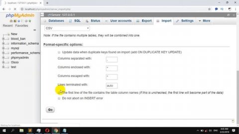 How to Import Excel file to SQL in PHPmyAdmin