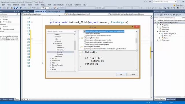 Formatting Your Code with Visual Studio