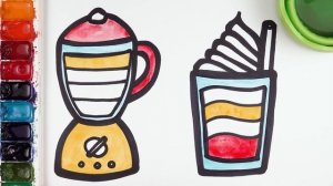 Рисуем и раскашиваем Блендер и коктель! \\ Рисование для девочек! Давайте рисовать  вместе!