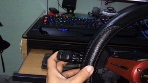 Logitech g27 modified momo wheel, light/blinker/beacon switch.