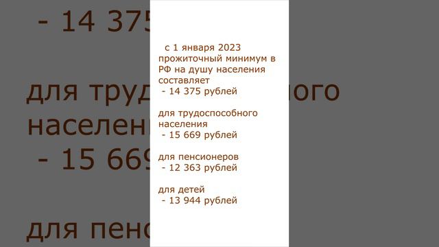 Сохранение прожиточного минимума на иждивенцев. с 1 января 2023 прожиточный минимум составляет