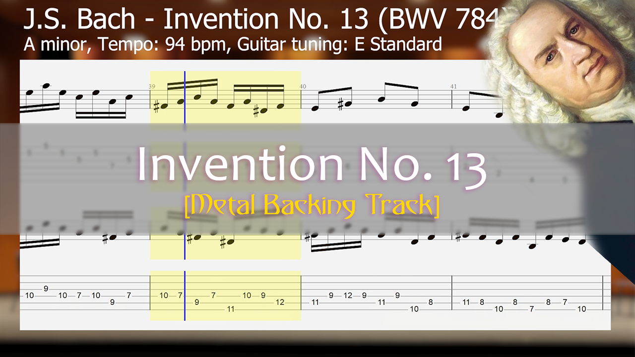 Инвенция №13 (BWV 784) И.С. Бах [Backing Track - Metal]