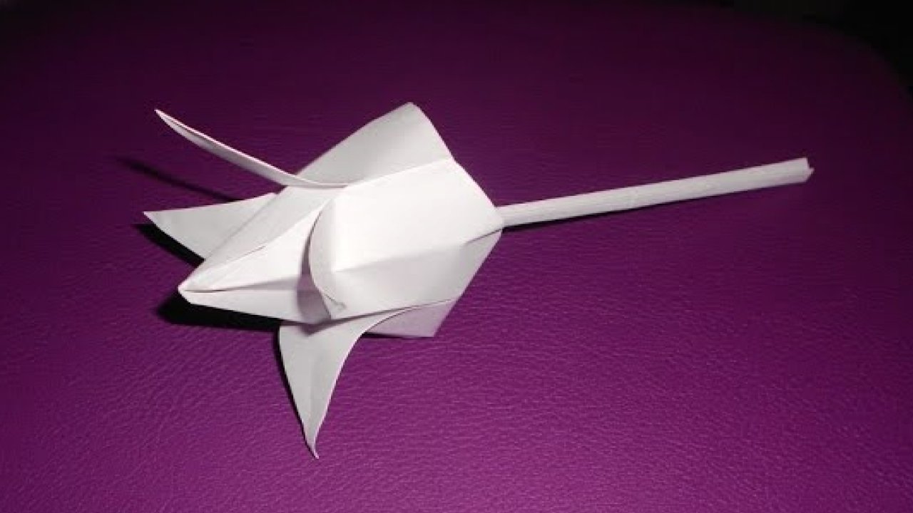 Тюльпан из бумаги своими руками. Оригами цветок