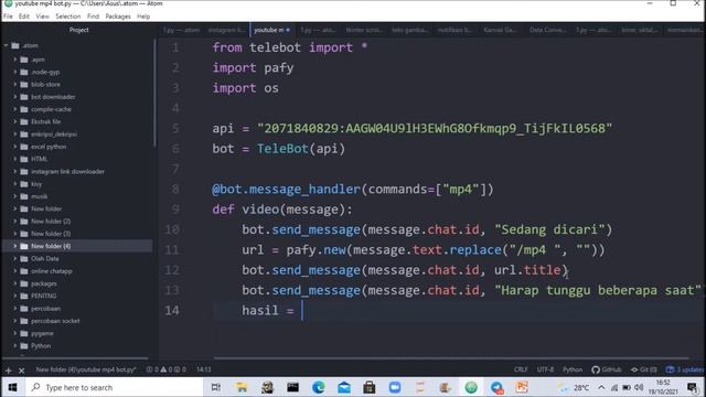 Part 6 || Youtube MP4 Downloader Pada Chatbot Telegram (Telebot) смотреть онлайн