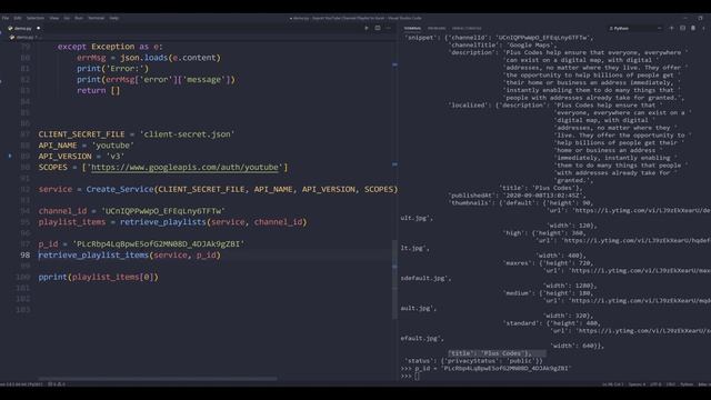Export YouTube Channel Playlist to Excel using Python