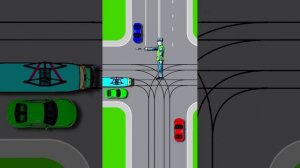 Кому из водителей разрешено движение в прямом направлении?