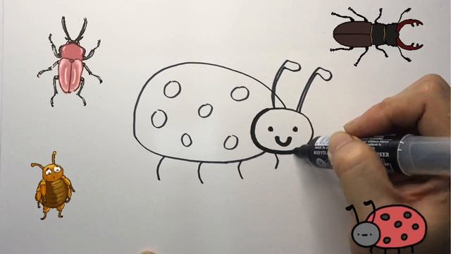 How To Draw a Ladybug | Bolalar uchun ladybug rasm chizish | рисуем божью коровку для детей смотреть онлайн