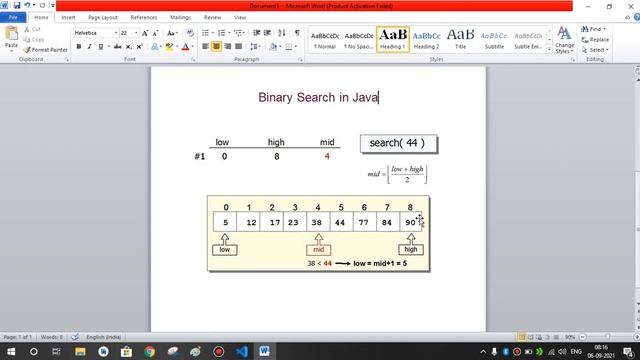 Binary Search in Java using Visual Studio Code