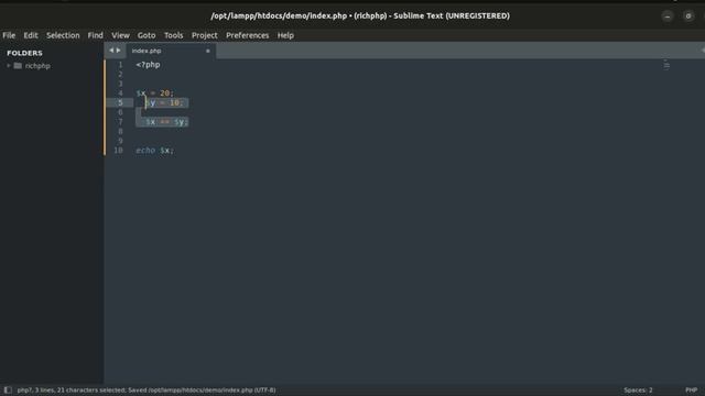 PHP Tutorial 9 - Assignment Operator