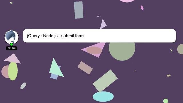 JQuery : Node.js - Submit Form