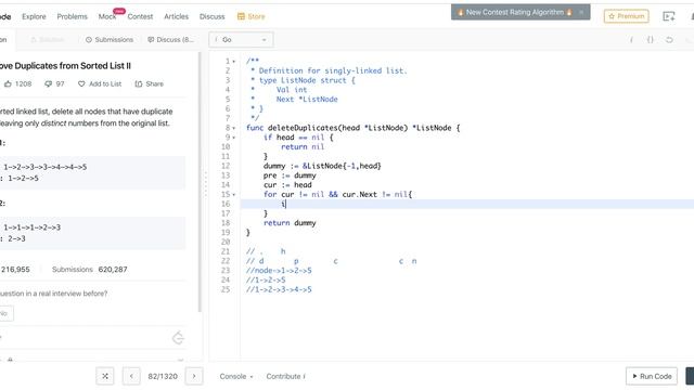 82 Remove Duplicates from Sorted List II - Leetcode in Go - linked list смотреть онлайн