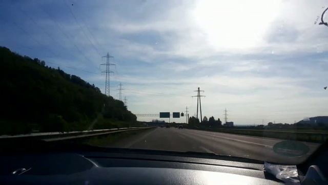 Driving on the motorway of Switzerland
