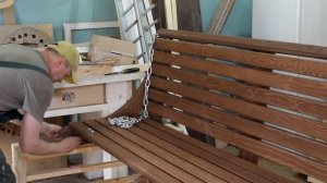 садовая качеля из фанеры, сборка качели для дачи