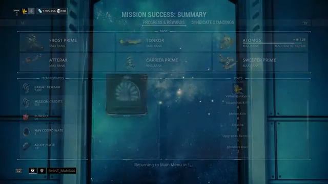 Warframe - Mysterious Script after Syndicate Sabotage Mission