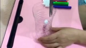 ИЗ БУТЫЛКИ СТАКАНЧИК ДЛЯ КАРАНДАШЕЙ ИЛИ ФЛОМАСТЕРОВ, DIY ИЗ БУТЫЛКИ