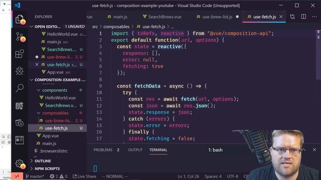 VUE.JS 3 COMPOSITION API FETCH WITH EXAMPLE смотреть онлайн