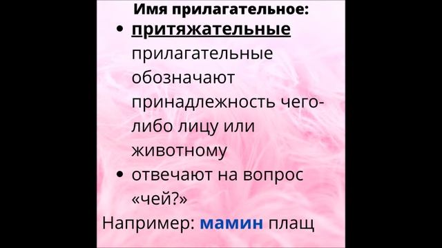 Части речи. Самостоятельные части речи. Имя прилагательное