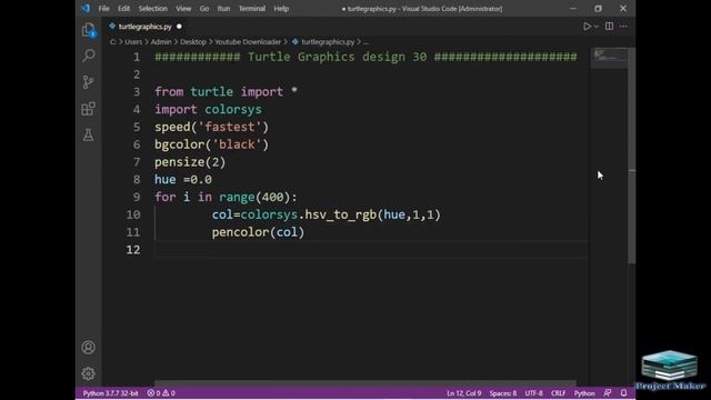 python turtle graphics tutorial || #design30  || Python graphics