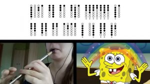 The Rake Hornpipe (SpongeBob) on Tin Whistle D + tabs tutorial