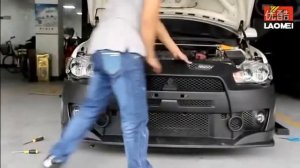 Установка переднего бампера FQ Mitsubishi lancer X