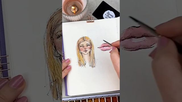Как нарисовать портрет девушки. Акварельный скетчинг смотреть онлайн