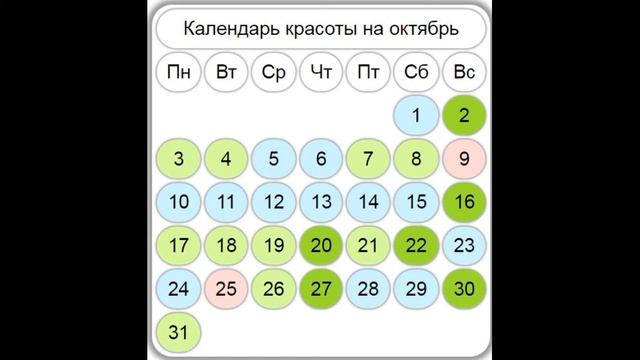 Лунный календарь красоты октябрь 2022 г / БЛАГОПРИЯТНЫЕ ДНИ смотреть онлайн