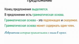Предложение (5 класс, видеоурок-презентация)