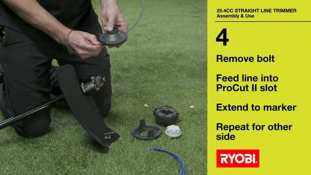 RYOBI: 25.4cc Easy Start Straight Shaft Line Trimmer Assembly & Use смотреть онлайн