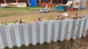 Установка шпунта ПВХ для удержания берега в г. Красногорск