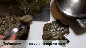 Веганская долма с рисом и чечевицей
