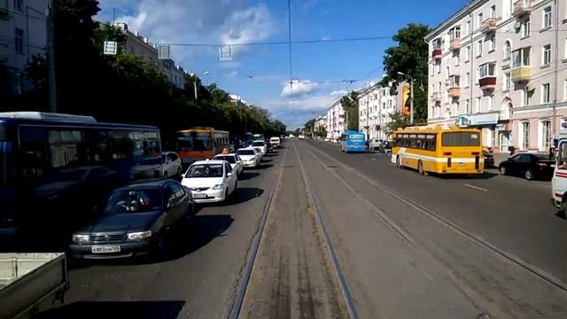 Трамвай Комсомольска на Амуре  Маршрут №1. Таймлапс / Komsomolsk-on-Amur Tram. Route 1. Time Lapse