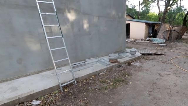 оформление входа в банкетный зал. декоративная штукатурка ,начало работы каркас фонтана. смотреть онлайн