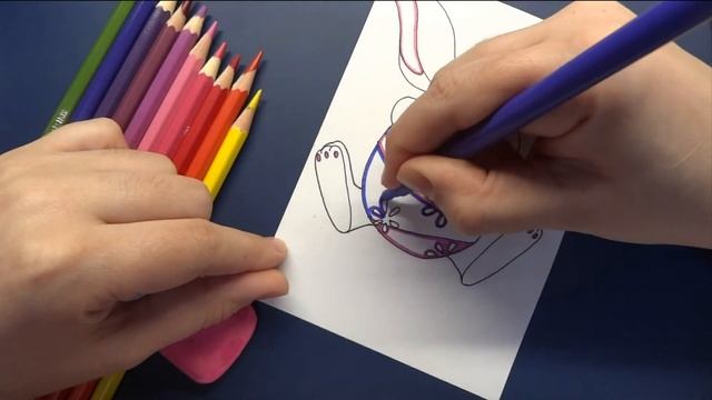 Рисуем легко пасхального зайчика/Рисунок поэтапно смотреть онлайн