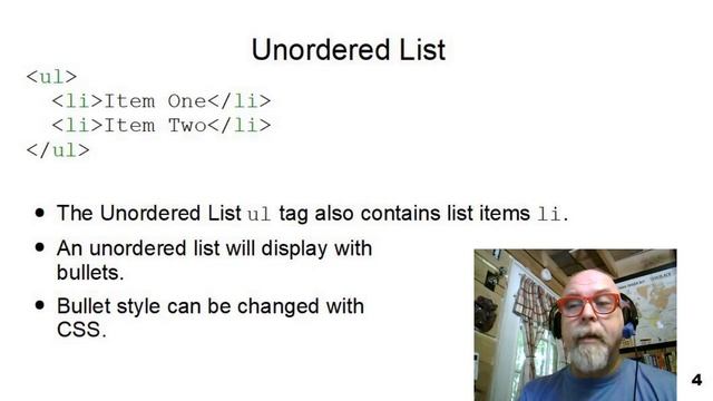 HTML07A - Ordered Lists, Unordered Lists, and Nested Lists