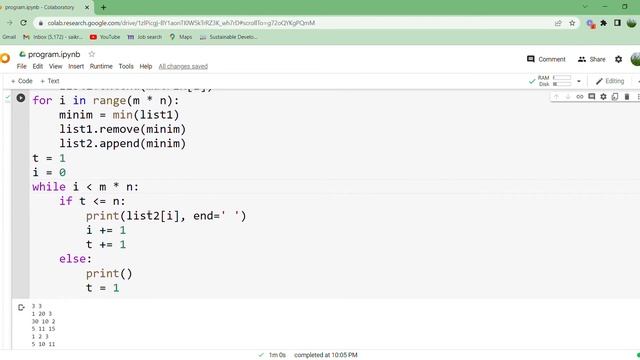Ordered Matrix ccbp python grand assignment-4 || #ccbp #pythonassignment #coding смотреть онлайн