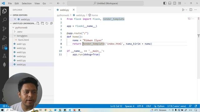Membuat Template Dinamis Web Python Flask | Part 6 смотреть онлайн