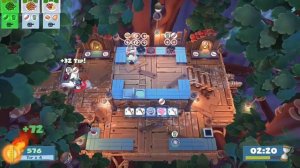 Overcooked 2 Campfire Cook Off Level 2-1 Gameplay 4 star (2 player co-op)