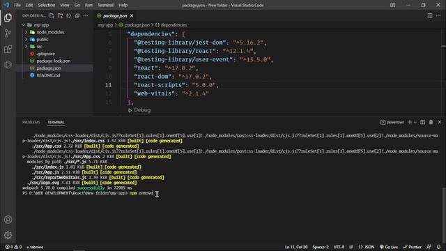 How to remove extra things from terminal React.js with vscode смотреть онлайн
