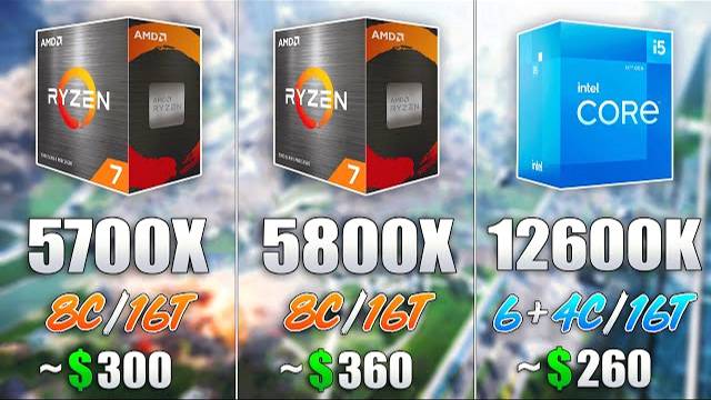 Ryzen 7 5700X vs Ryzen 7 5800X vs Core i5 12600K - Test 8 Games смотреть онлайн