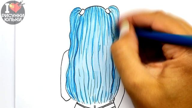 Рисуем Девушку с красивыми волосами | Как нарисовать скетч Девушки | Рисунки Юльки девушки смотреть онлайн