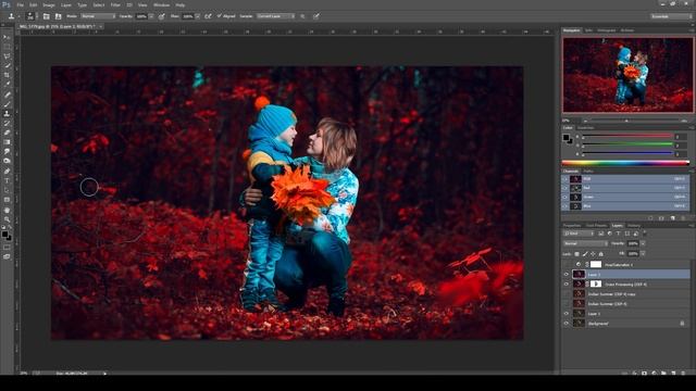 Меняем цвета (красим листья) в Photoshop