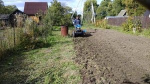Вспашка дизельным мотоблоком