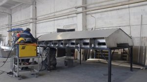 Seacore C6 keel laid, first bottom sheet welded to a stiffener structure..mp4