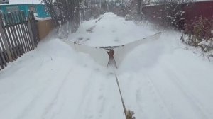 Чистка снега клином!
