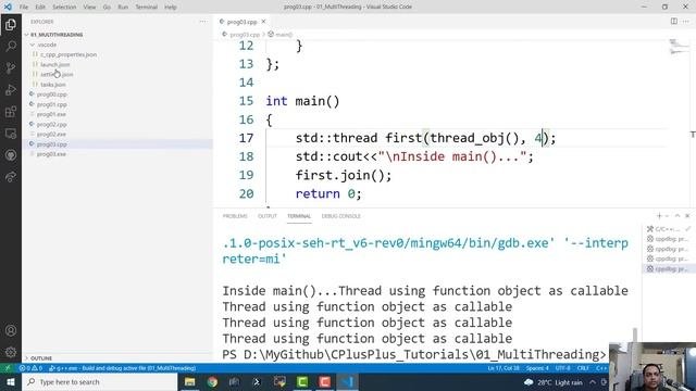C++ Multithreading With GCC And Visual Studio Code On Windows