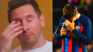 Pique bids farewell to Barcelona in tears - Messi in tears | Football News